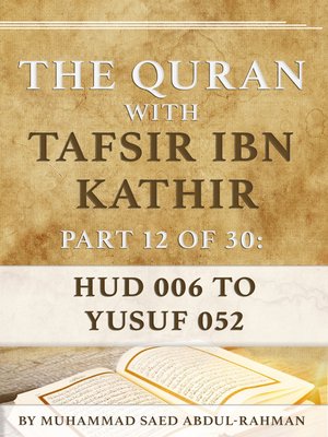 cover image of The Quran With Tafsir Ibn Kathir Part 12 of 30